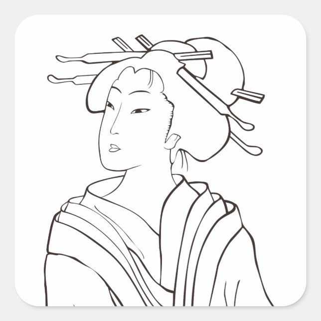 Oiran Square Sticker (Front)