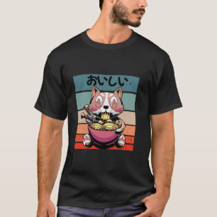 Oishii cat ramen cat cute cat Japanese text delici T-Shirt