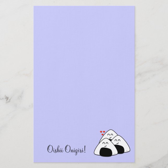 Oishii Onigiri Stationary (Lavender) Stationery (Front)