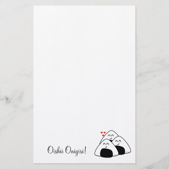 Oishii Onigiri Stationary (White) Stationery (Front)