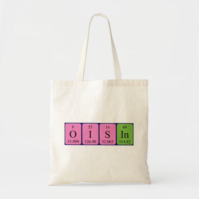 Oisin periodic table name tote bag (Front)