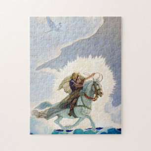 Oisin Rides to the Land of Youth by N. C. Wyeth Jigsaw Puzzle