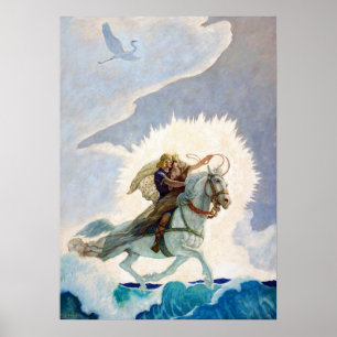 Oisin Rides to the Land of Youth by N. C. Wyeth Poster