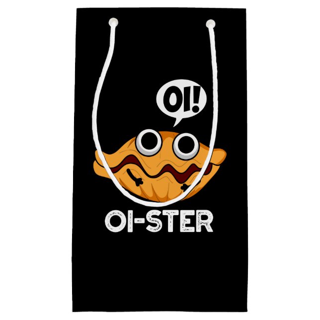 Oister Funny Animal Oyster Pun Dark BG Small Gift Bag (Front)