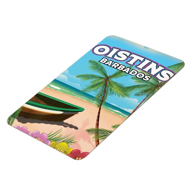 Oistins Barbados vintage beach poster Magnet (Left Side)