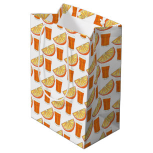 OJ Orange Juice Citrus Fruit Breakfast Brunch Medium Gift Bag