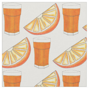 OJ Orange Juice Fruity Kitchen Breakfast Brunch Fabric