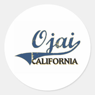 Ojai California City Classic Round Sticker