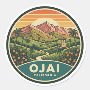 Ojai California Classic Round Sticker