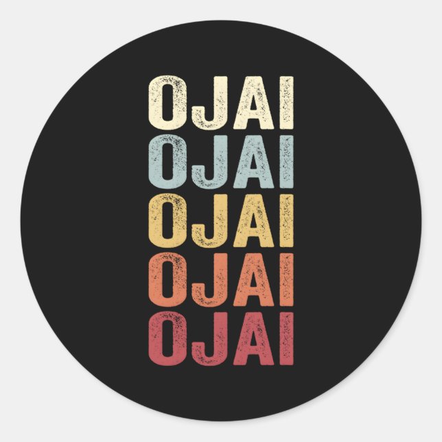 Ojai California Ojai Ca Text Classic Round Sticker (Front)