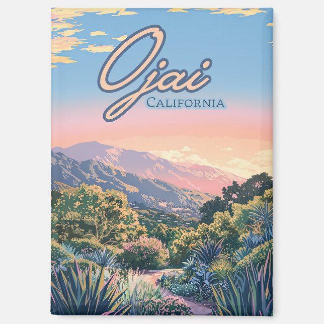 Ojai California Topa Topa Mountains Landscape Magnet (Front)