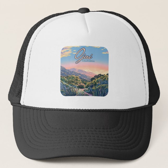 Ojai California Topa Topa Mountains Landscape Trucker Hat (Front)