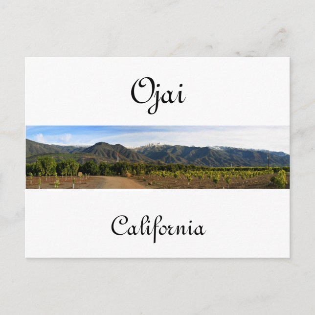 Ojai Valley With Snow Postcard (Front)