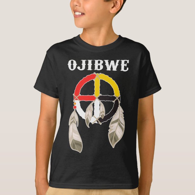 Ojibwe Anishinaabeg People Native American Medicin T-Shirt (Front)