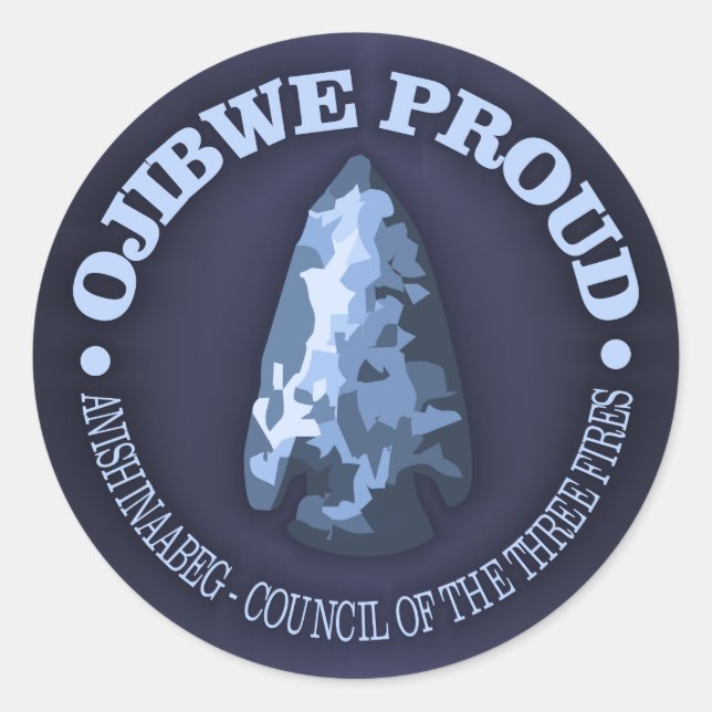 Ojibwe Proud (arrowhead) Classic Round Sticker (Front)