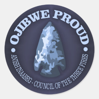 Ojibwe Proud (arrowhead) Classic Round Sticker