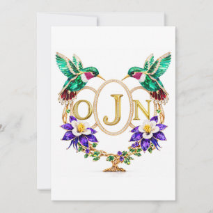 OJN Hummingbird Wedding Any Letters Custom CO Invitation