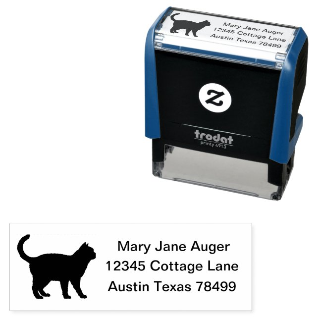 Ojos Azules Cat Personalised  Self-inking Stamp (In Situ)
