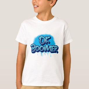 Ok Boomer in Blue Graffiti T-Shirt