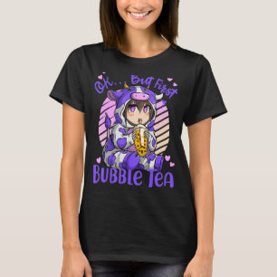 Ok But First Bubble Tea Boba Tea Cow Blue Kid T-Shirt