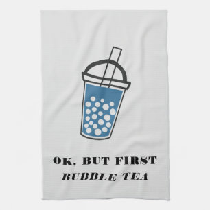 Ok But First Bubble Tea Custom Towel