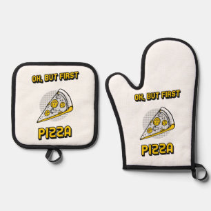 Ok, But First Pizza Oven Mitt & Pot Holder Set