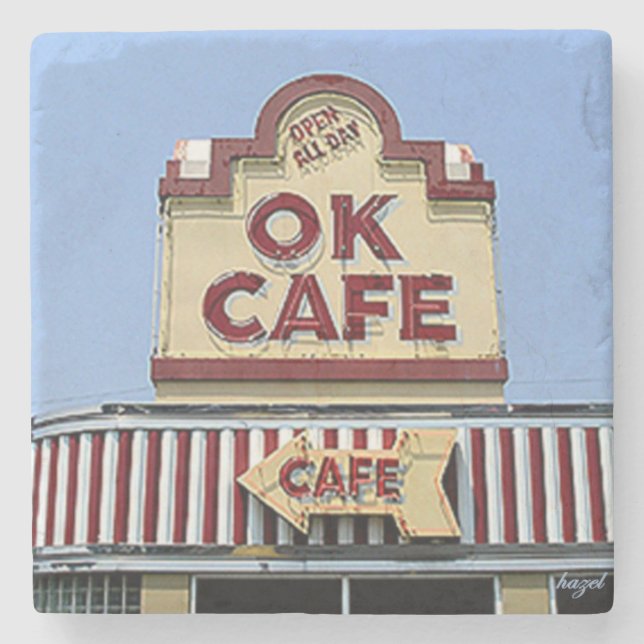 OK Cafe, OK Cafe Atlanta, OK Cafe Stone Coaster (Front)