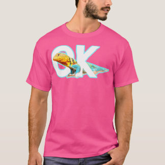 Ok Colourful Male Mountain Boomer Lizard Oklahoma T-Shirt
