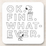 "Ok. Fine. Whatever." - Snoopy Coaster<br><div class="desc">Check out this fun typography graphic that reads "Ok. Fine. Whatever",  featuring an unimpressed Snoopy gesturing vaguely.</div>