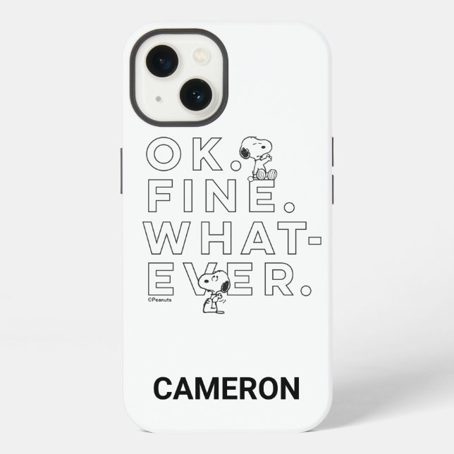"Ok. Fine. Whatever." - Snoopy iPhone Case (Back)