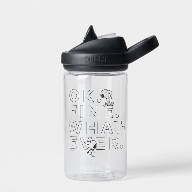 "Ok. Fine. Whatever." - Snoopy Water Bottle (Left)