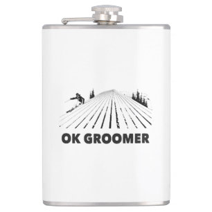 Ok Groomer Skiing Hip Flask