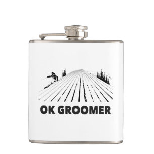 Ok Groomer Skiing Hip Flask