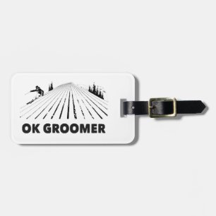 Ok Groomer Skiing Luggage Tag