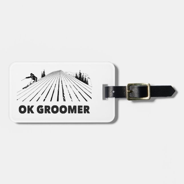 Ok Groomer Skiing Luggage Tag (Front Horizontal)