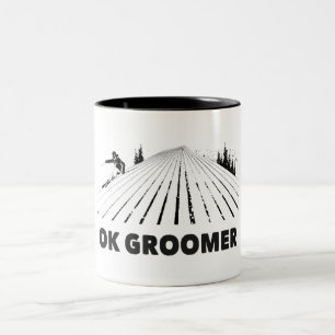 Ok Groomer Skiing Two-Tone Coffee Mug