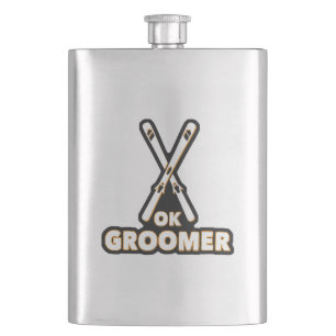 Ok Groomer Skis Hip Flask