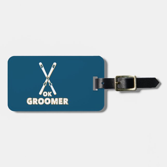 Ok Groomer Skis Luggage Tag (Front Horizontal)