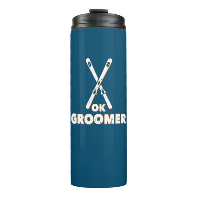 Ok Groomer Skis Thermal Tumbler (Front)