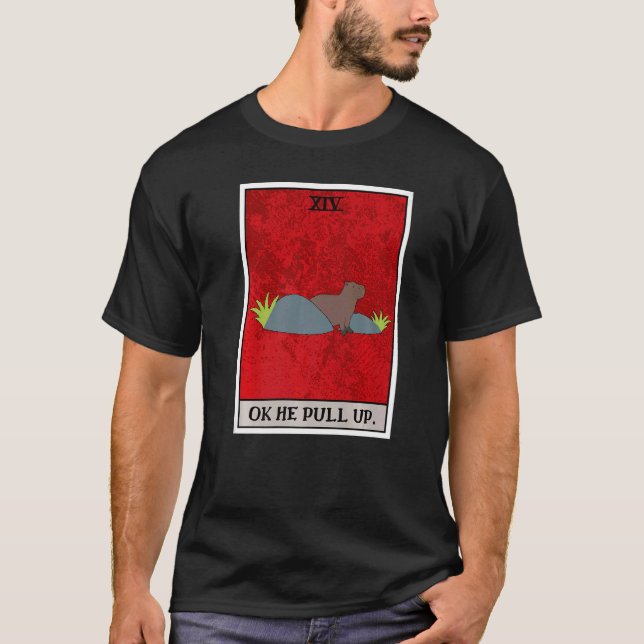Ok He Pull Up Capybara Tarot Card Semi Aquatic Big T-Shirt (Front)