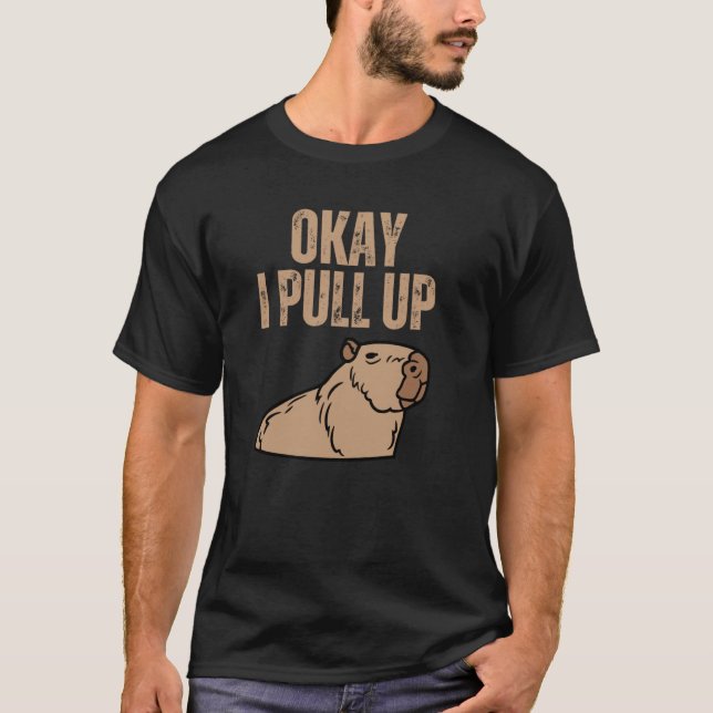 Ok I Pull Up Capybara  Capibara Animal Respect Cap T-Shirt (Front)