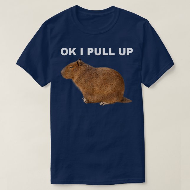 Ok I Pull Up Capybara Funny Meme Cute Animal T-Shi T-Shirt (Design Front)