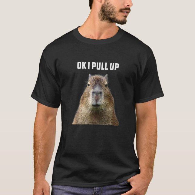 Ok I Pull Up Capybara Premium T-Shirt (Front)