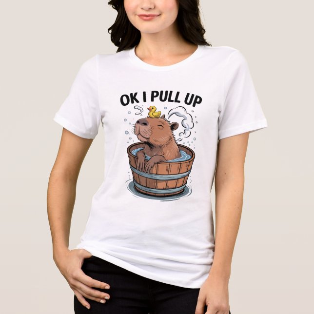 OK I Pull Up – Relaxed Capybara  Tri-Blend Shirt (Front)