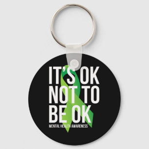 Ok Not To Be Ok Mental Health Awareness Ribbon Key Ring