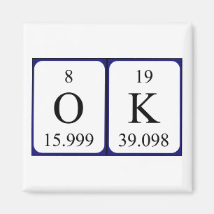 OK periodic table word magnet