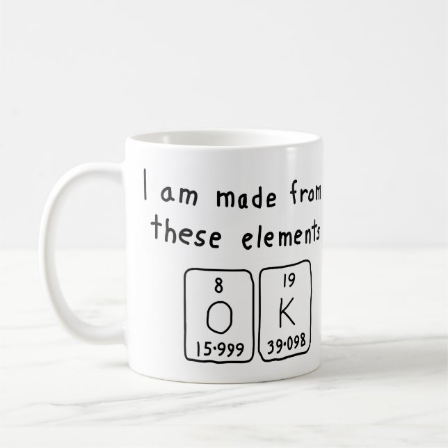 OK periodic table word mug (Left)