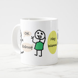 OK Reboot & Go Away Jumbo Mug by RoseWrites