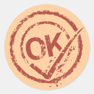OK STAMP CLASSIC ROUND STICKER
