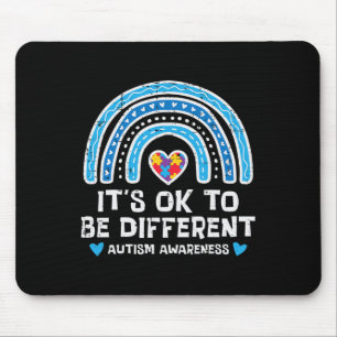 Ok To Be Different Rainbow Autism Awareness Girls Mouse Mat
